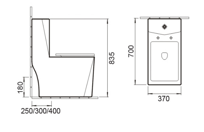 Siphonic/Washdown One Piece Toilet