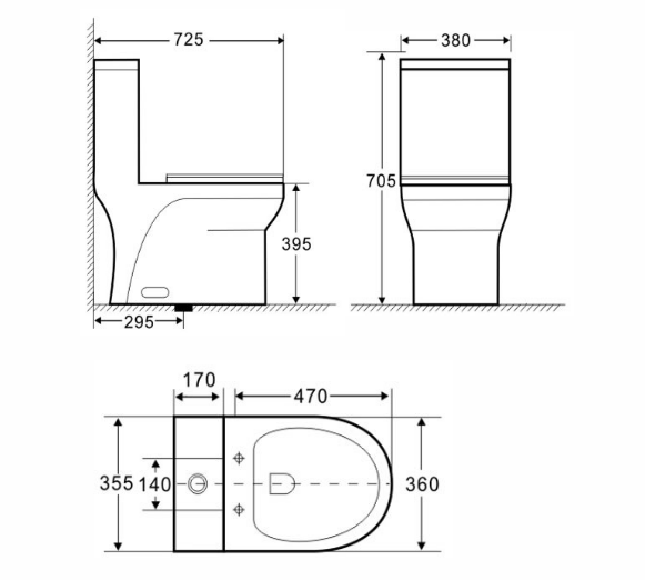 CUPC Vitreous china Siphonic One Piece Toilet