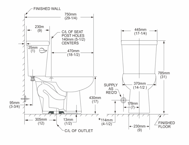 CUPC Elongated Two Piece Toilet