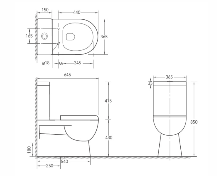 WaterMark Rimless Two Piece Toilet