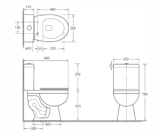 Siphonic Two Piece Toilet