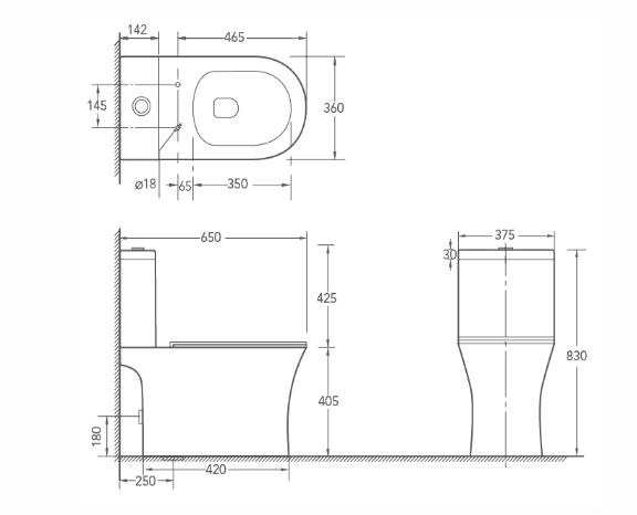 Siphonic Two Piece Toilet