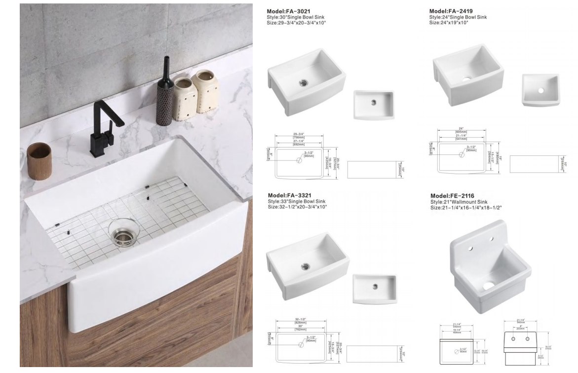 Sally Porcelain Farmhouse Sink Series