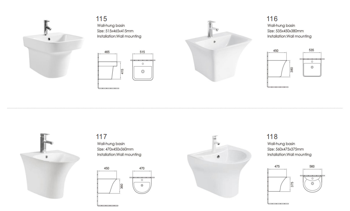 Sally Pedestal Washbasin Series