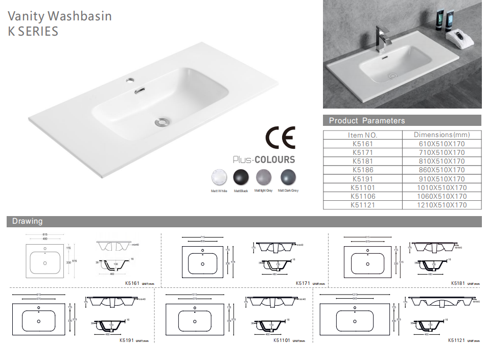 Sally Vanity Washbasin Series