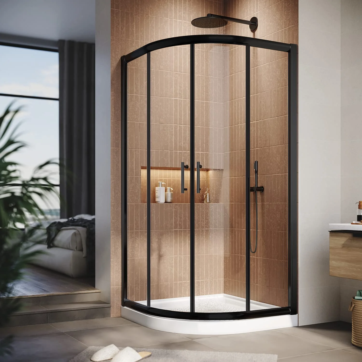 SALLY Quadrant Enclosure with Sliding Shower Doors 950mm - 6mm