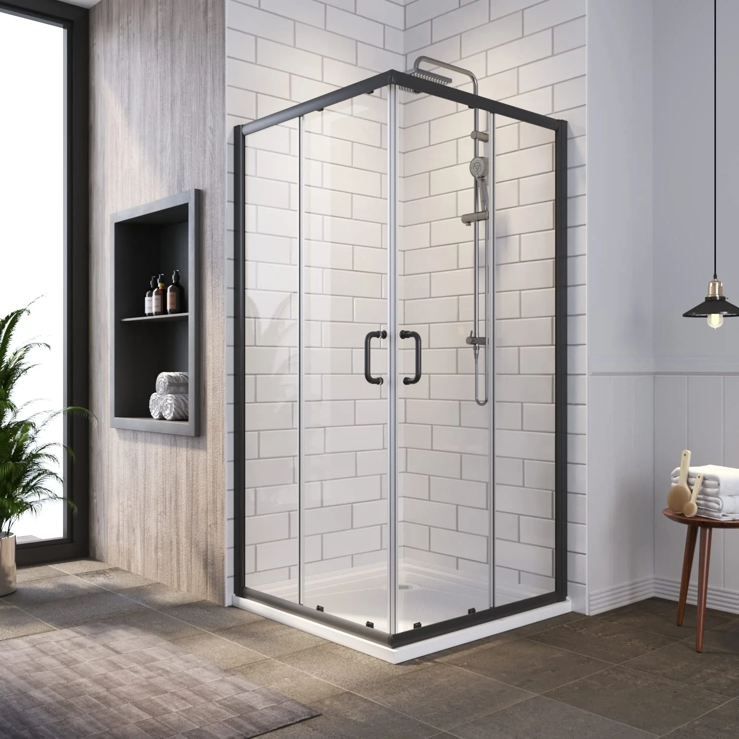 SALLY Square Enclosure with Sliding Shower Doors Width 800 x 800mm - 6mm