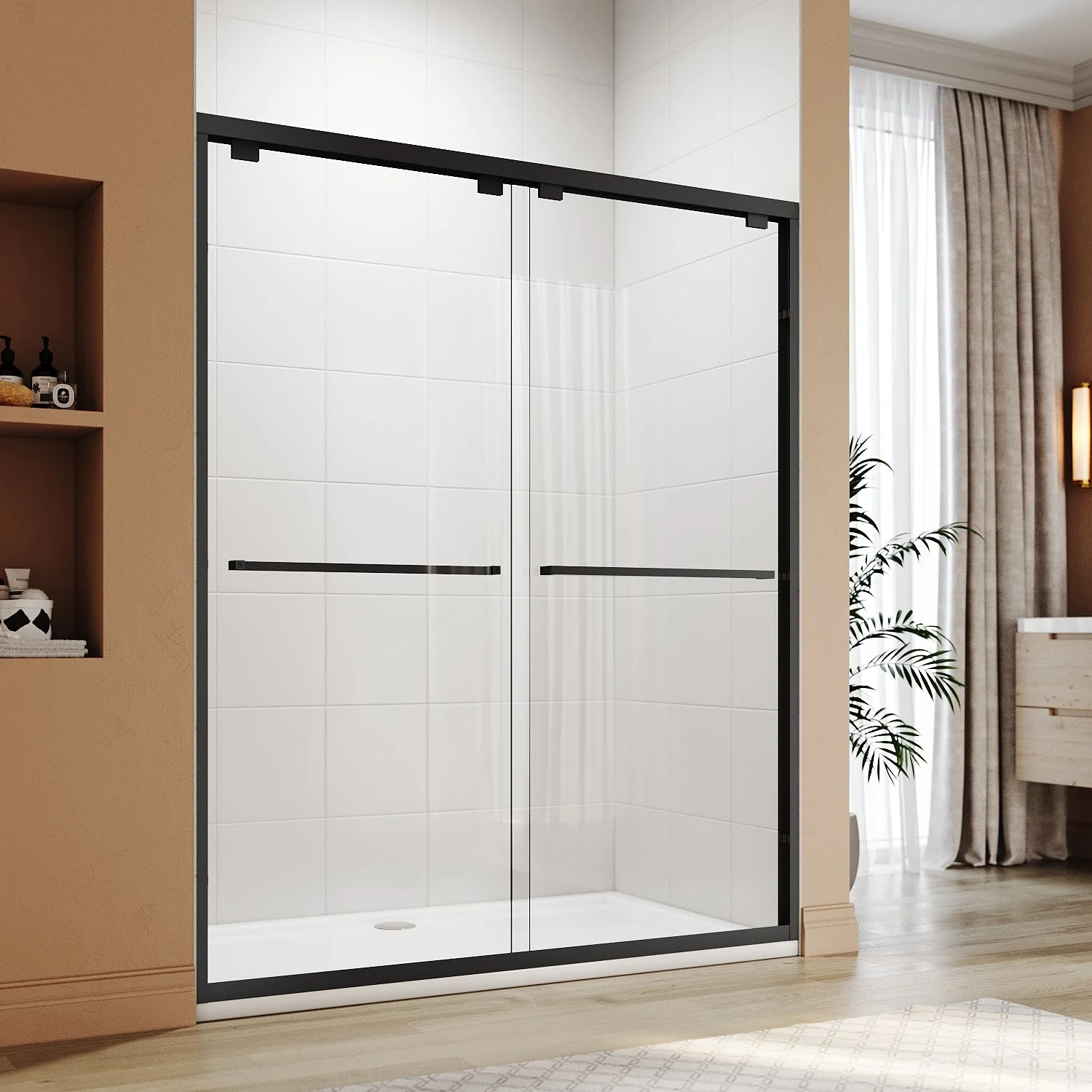 SALLY Double Sliding Shower Door 1500x1800 mm - 6mm