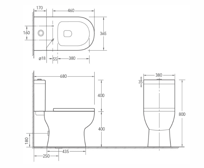 Washdown Two Piece Toilet